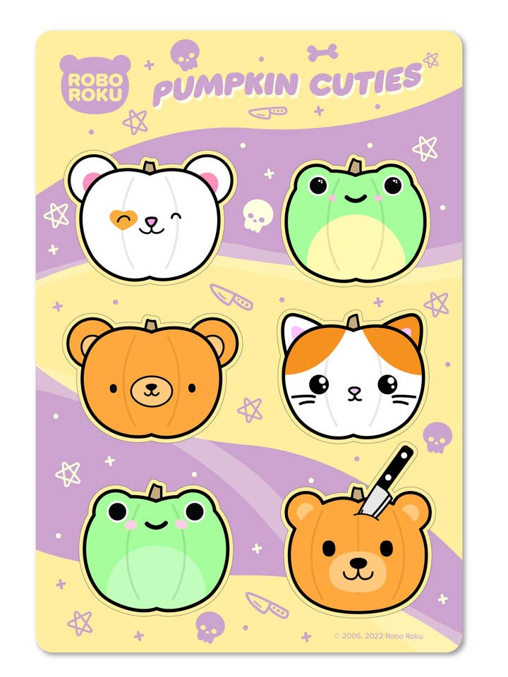 Pumpa Cuties Glans klistermärke ark för wholesale av Robo Roku