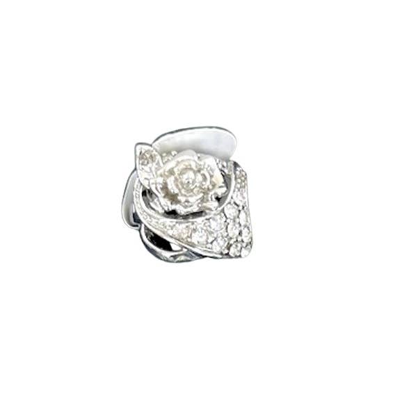 Sparkling Crystal Rose Ring for wholesale by SILVER MOON BAY
