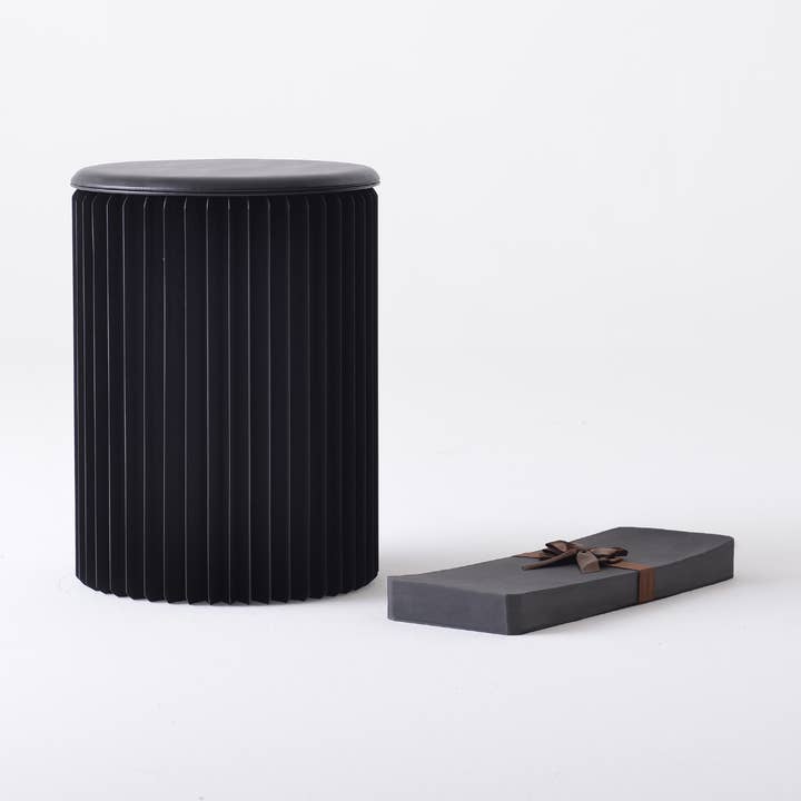 Foldable Circular Paper Table - Black for wholesale by Paper Lounge