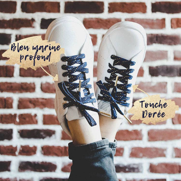 furiouslaces - Venta al por mayor Cordones de zapatos - Unisex - Cordones azul marino y dorado2