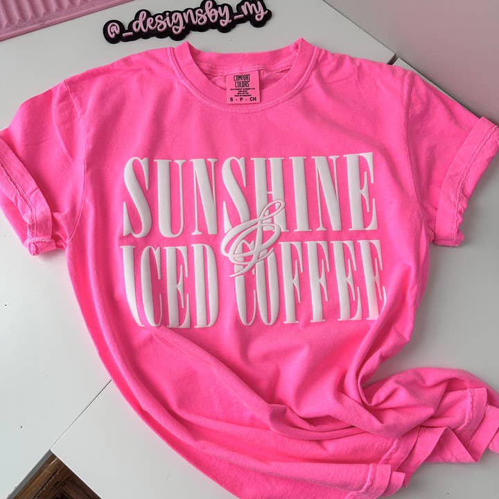 Sunshine & Iced Coffee- Puff Print for wholesale by Designs by MJ