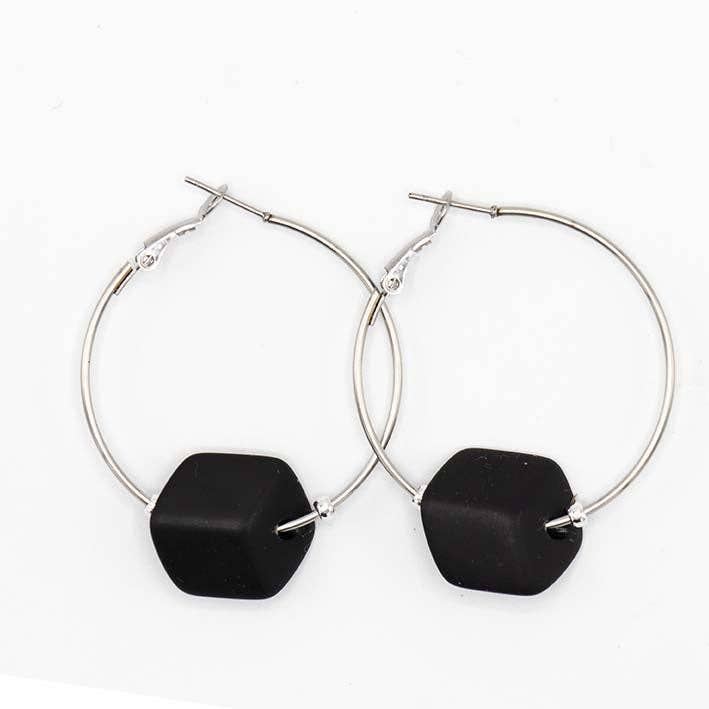 Argolas com Cubes intercambiáveis pretos por atacado de FATES, style with a story