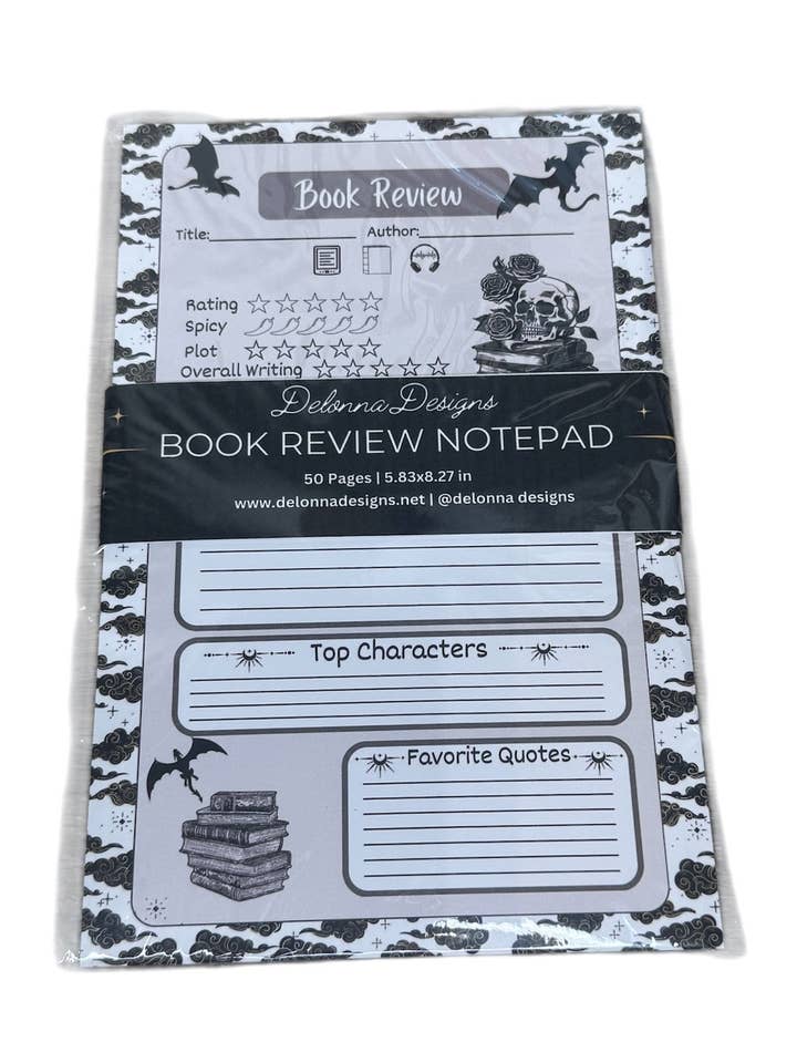 Dark Romance/Fantasy Notepad for wholesale by Delonna designs