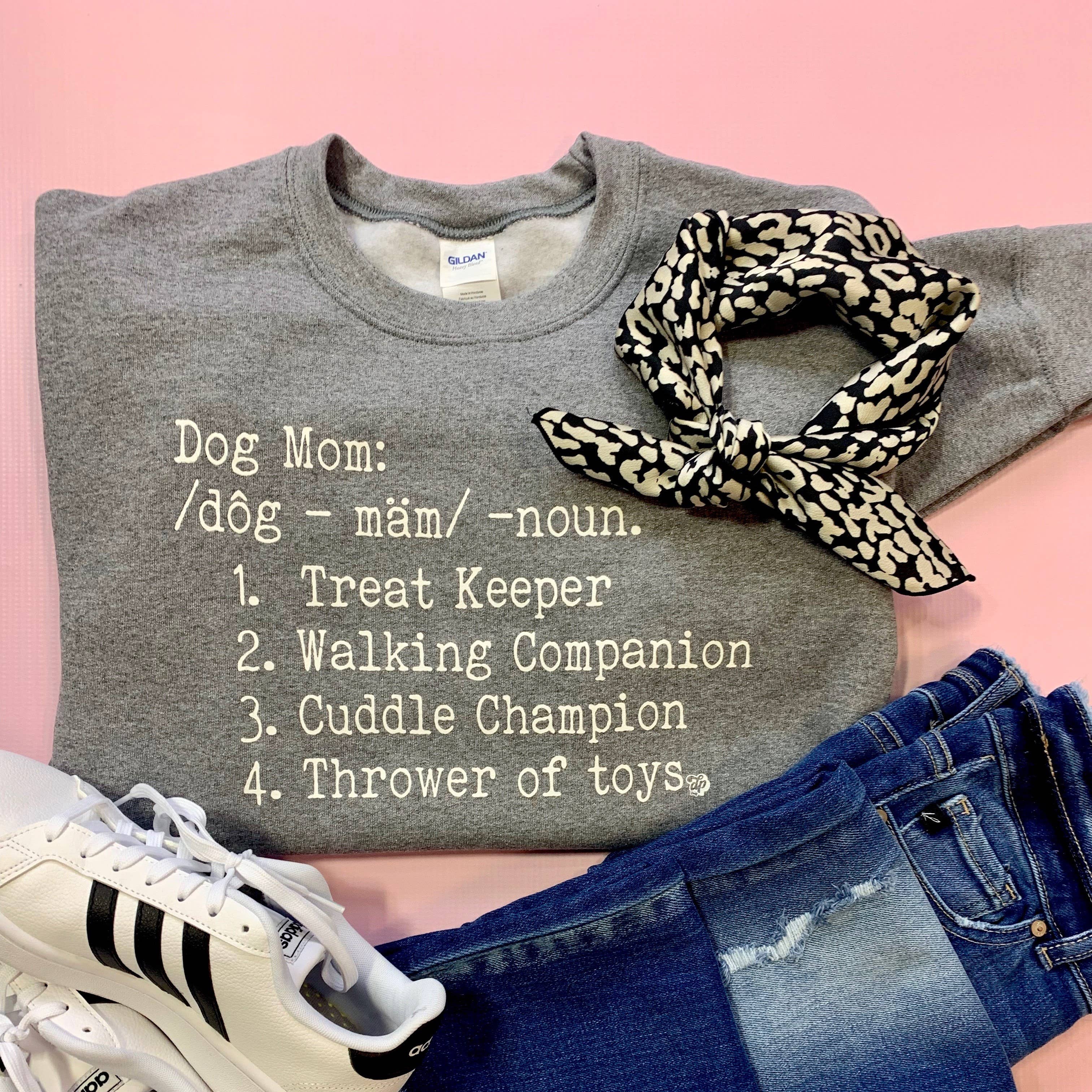 The Dapper Paw - Wholesale Graphic Sweatshirt - Women's - Dog Mom Definition Sweatshirt | DP1021-SP-SS1