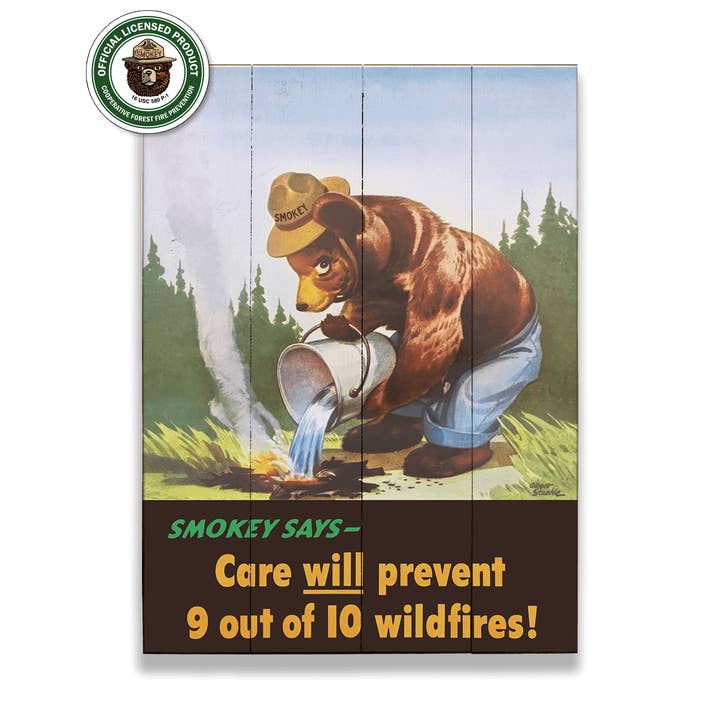 Smokey Bear 1946 Hold Till It's Cold - Wood & Metal Wall Art for wholesale by Old Wood Signs