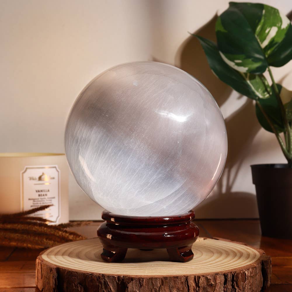 Natures Artifacts Inc - Wholesale Spiritual Stone/Crystal - Selenite Sphere XL | Crystal Sphere 6
