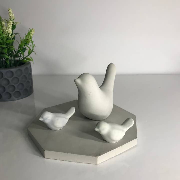 Joyful Lotus - Vente Figurine décorative - Oiseaux en béton faits main12