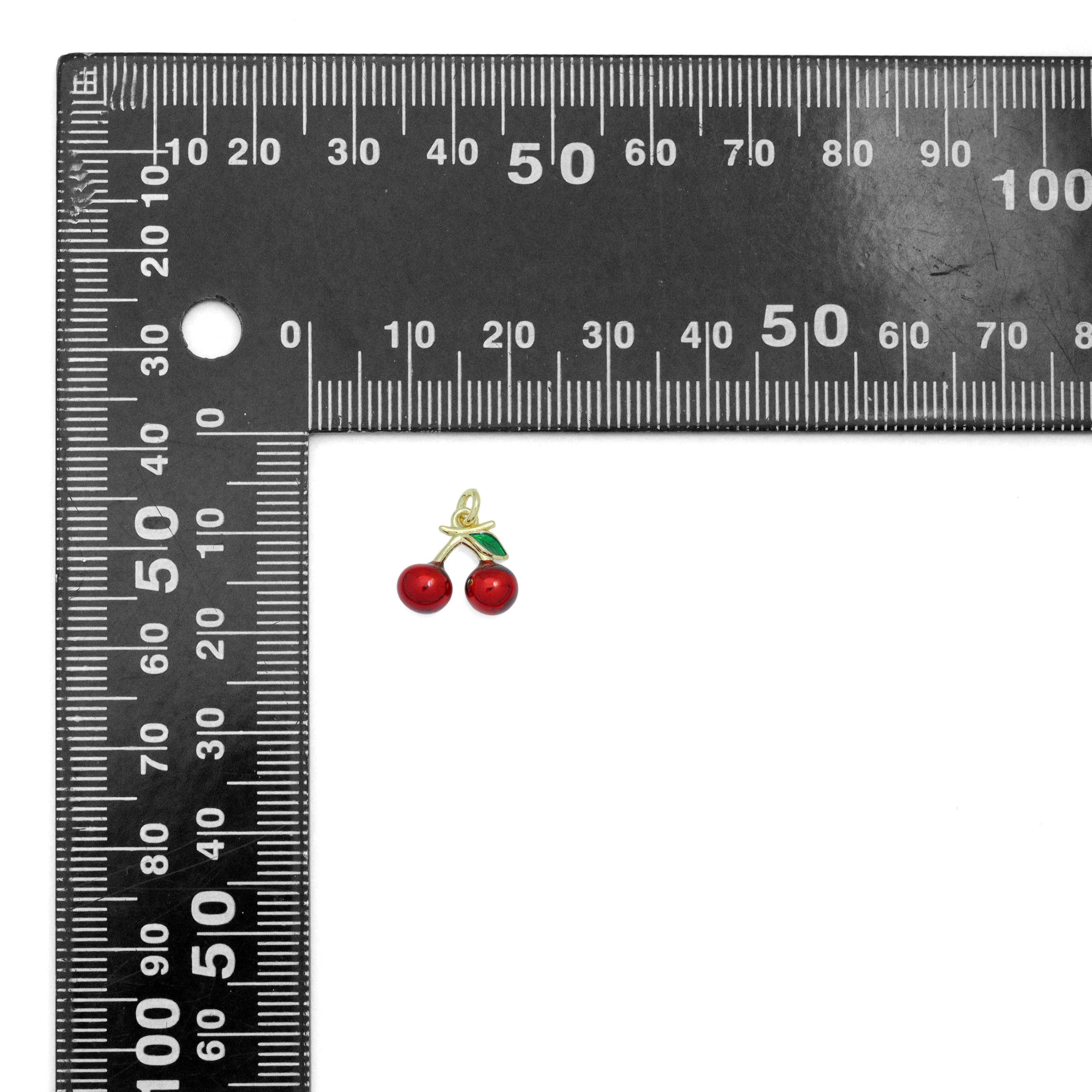 BestBeads&Beyond - Wholesale Individual Charm/Pendant - Enamel Cherry Charm, Sku#Y5772