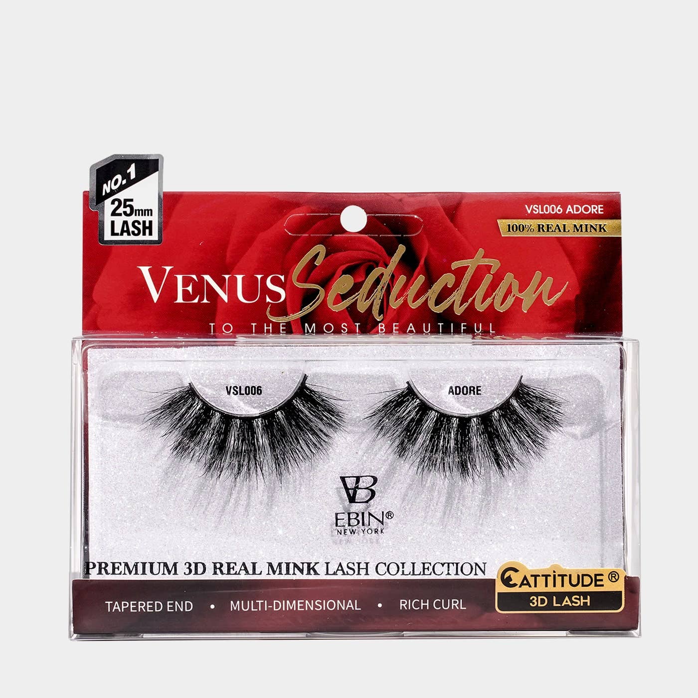 EBIN NEW YORK - Vente Faux cils - Cils 3D Venus Seduction en vison véritable, 25 mm5
