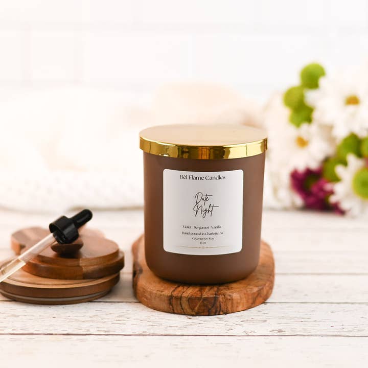 Date Night- 13 oz Coconut Soy Candle for wholesale by Bèl Flame Candles