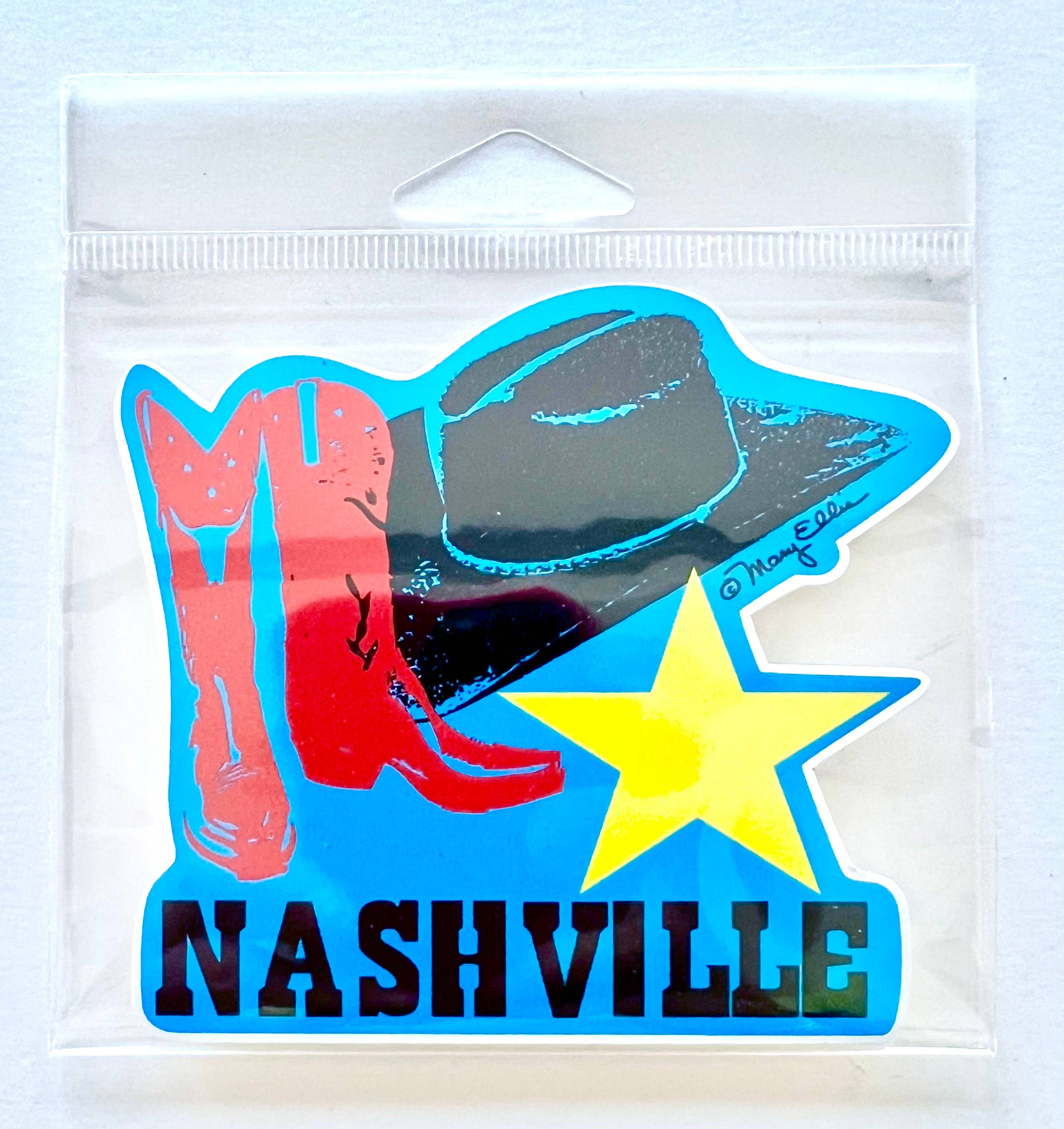 Mary Ellis - Wholesale Sticker - Nashville Cowboy Hat Boots Sticker | Nashville Souvenir1