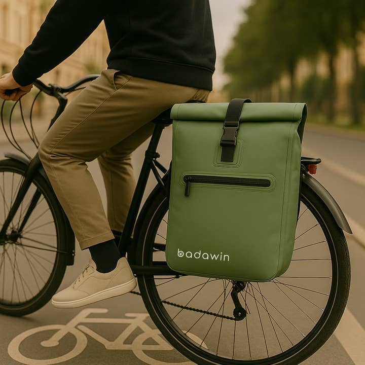 BADAWIN - Wholesale Backpack - Unisex - Ali waterproof bike backpack – 2-in-1 sage green bag3