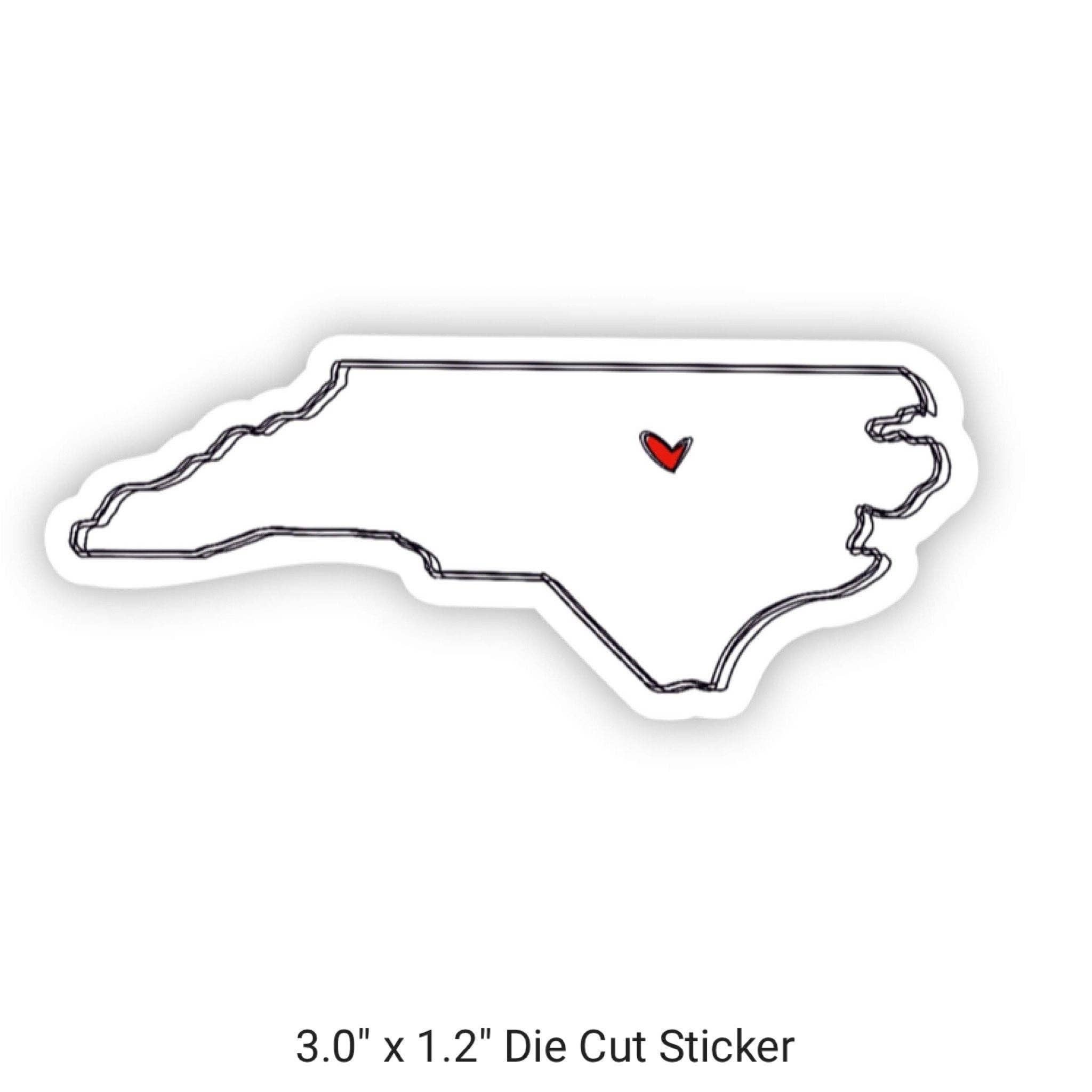 Positively North Carolina - Wholesale Sticker - North Carolina Minimalist Heart Vinyl Sticker6