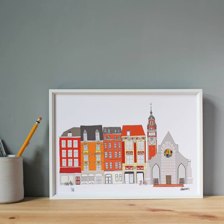 Stampa A4 Lille Skyline per la vendita all'ingrosso da parte di Helena Carrington