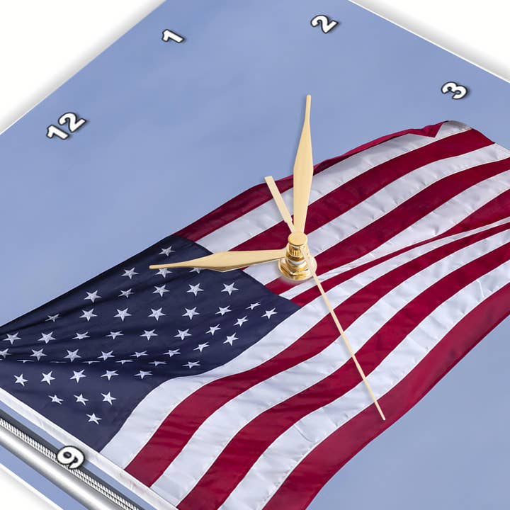 3dRose - Wholesale Wall Clock - 3dRose, American flag image., Wall Clock