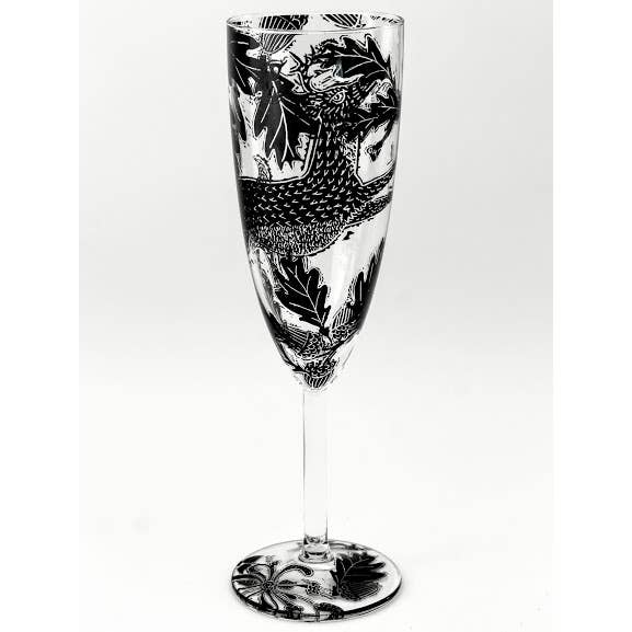 Wildwood champagneflûte met hert voor wholesale door Rob Turner THE ART OF TABLEWARE