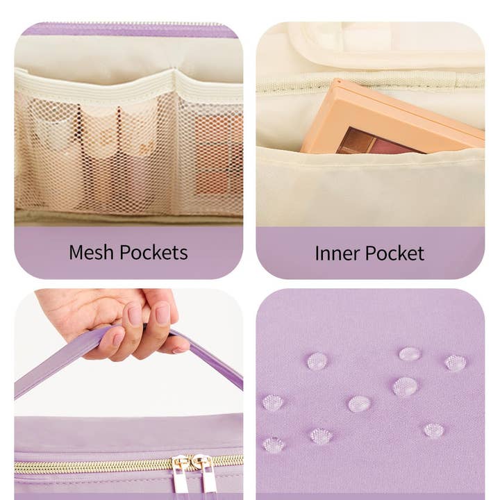 wandf - Wholesale Make-up/cosmetic bag - Fabric Large Travel Makeup Bag with Divider, Case Organizer14