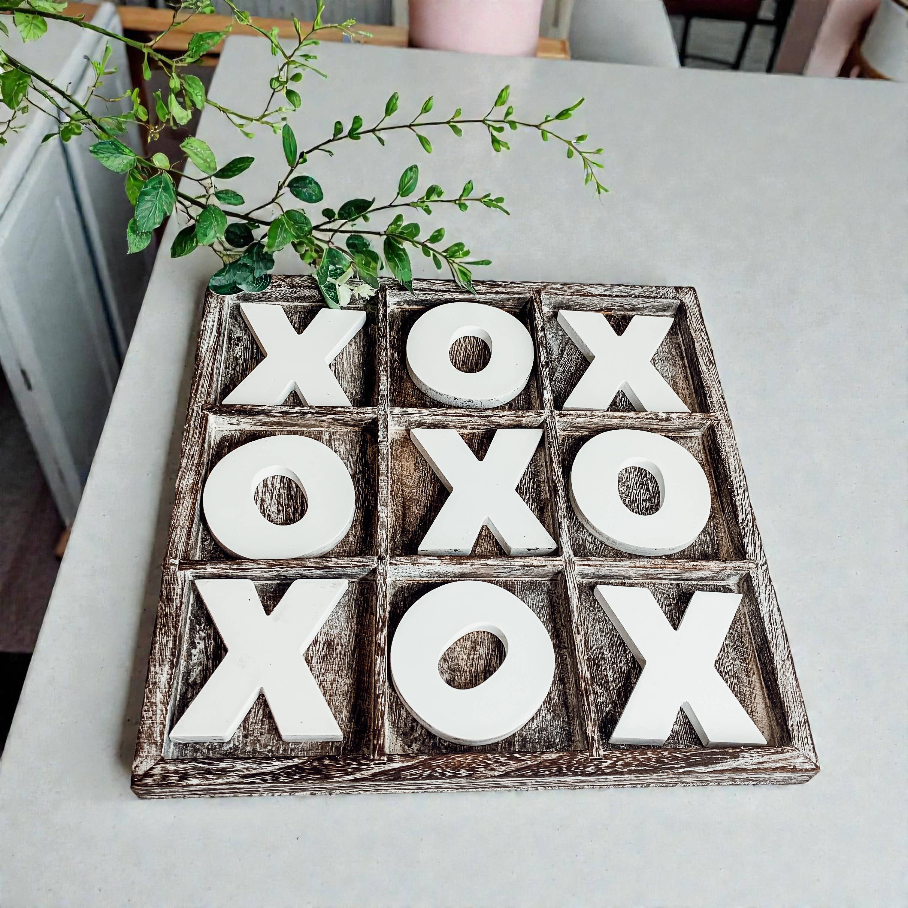 Gia Roma - Wholesale Decorative Tabletop Object - Wooden Tabletop Game + Decor, Tic Tac Toe Wood Game, Rustic37