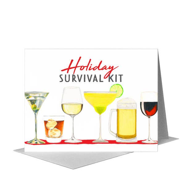 Cocktails, Wenskaart (#8605M) voor wholesale door Printed Canvas