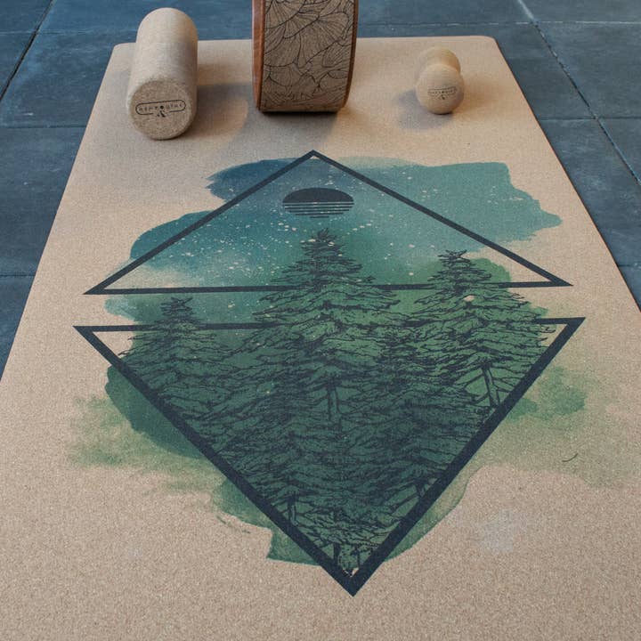 genYOUine - Wholesale Yoga Mat - Cork Yoga Mat - Coloured Forest3