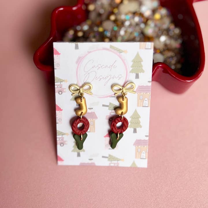 Cascade Designs - Wholesale Dangle Earrings - The Joy | Holiday Clay Earrings4