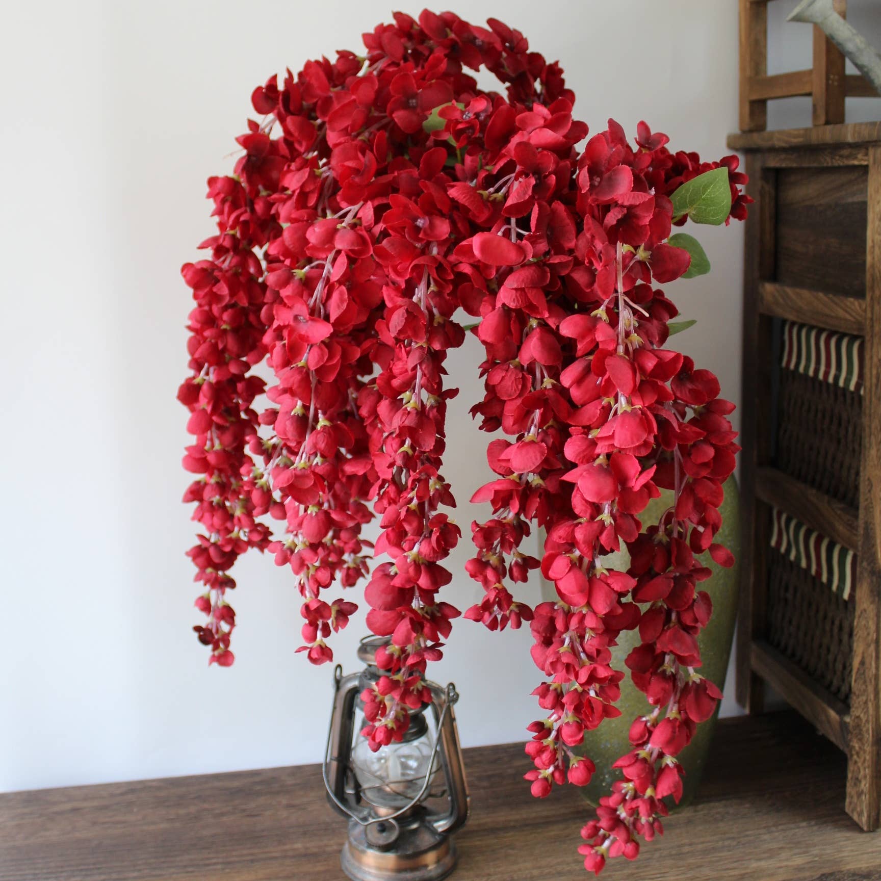 ACNITE(We cover U.S. import duties) - Wholesale Artificial Flowers - Red Wisteria wedding flower garland home decoration floral5