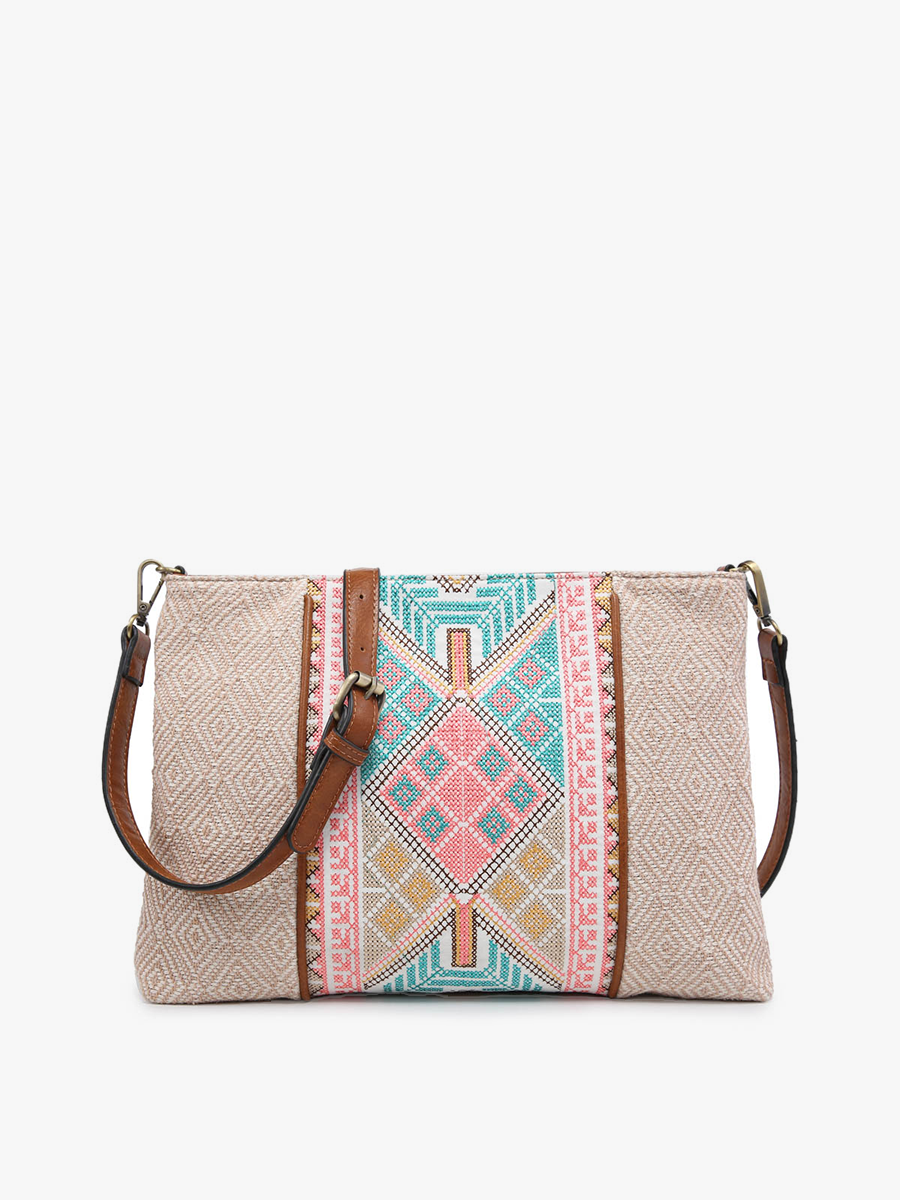 Jen & Co. - Wholesale Crossbody Bag - Women's - M1979 Felicity Aztec Embroidered Crossbody0