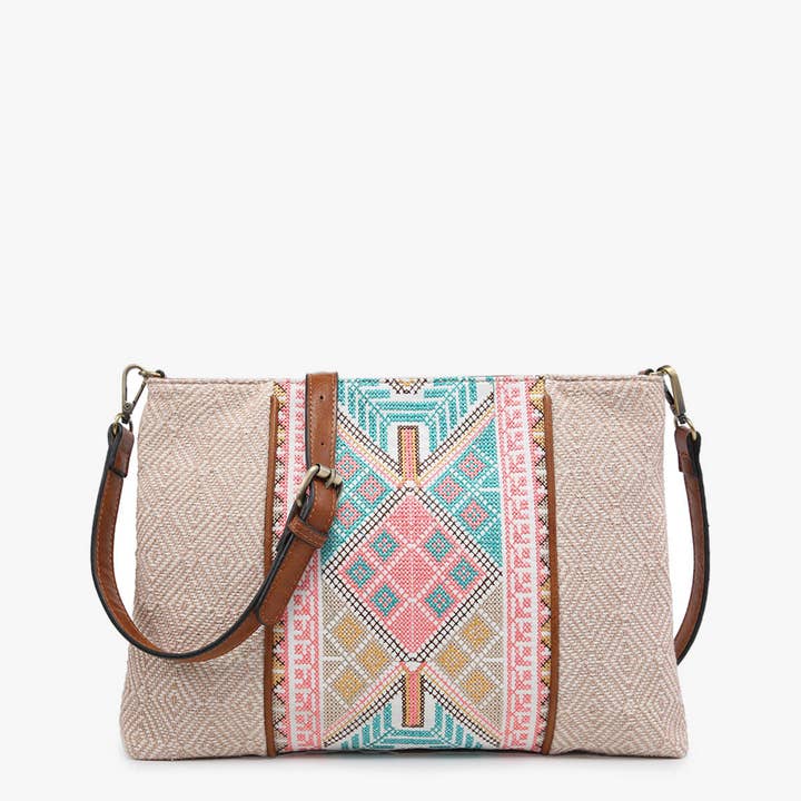 Jen & Co. - Wholesale Crossbody Bag - Women's - M1979 Felicity Aztec Embroidered Crossbody