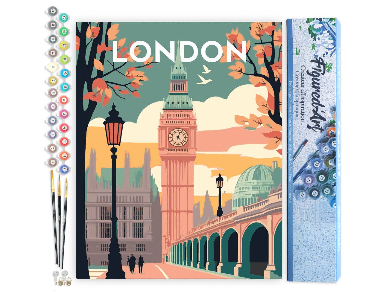 Figured'Art - Wholesale DIY Craft Kit - Paint by numbers Travel Poster London 2
