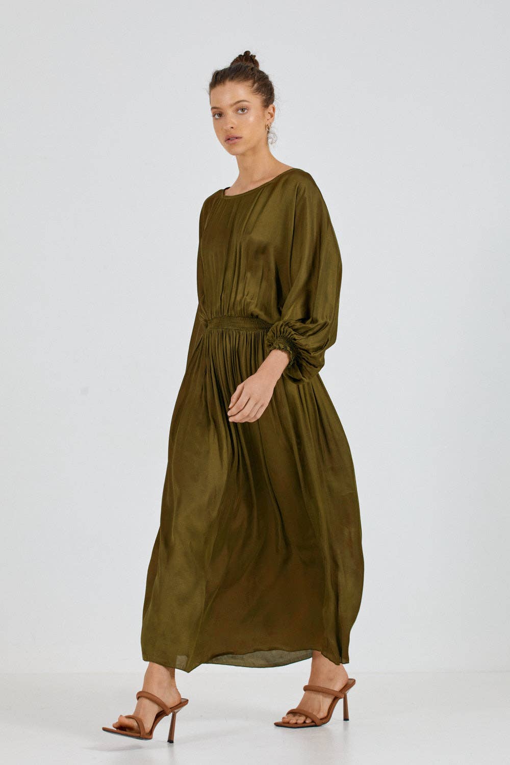 CELONI DRESS -GREEN OLIVE for wholesale on Faire2