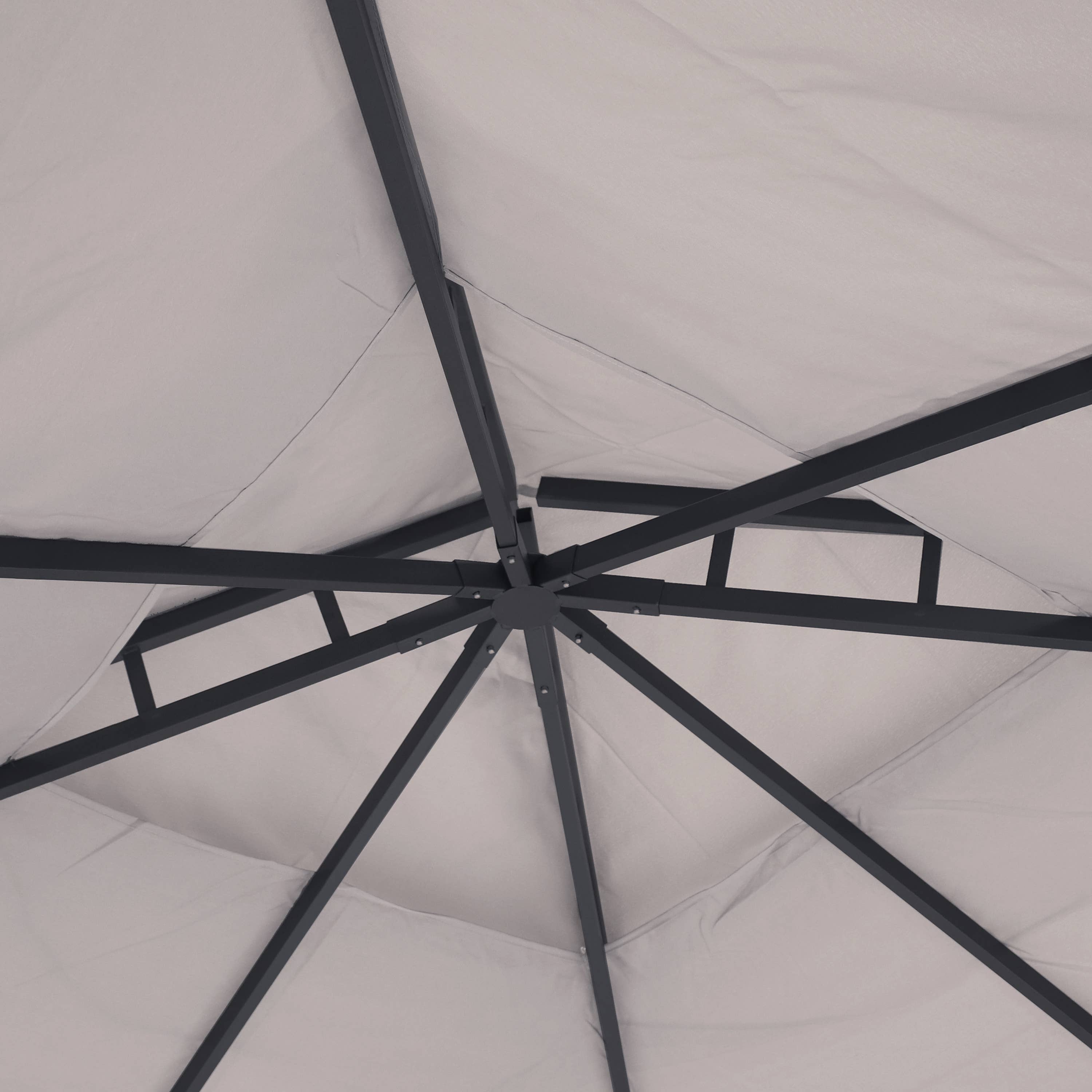Sunnydaze Decor - Wholesale Outdoor Ornament/Decor - 10 x 10 Soft Top Polyester Gazebo with Privacy Wall - Gray8