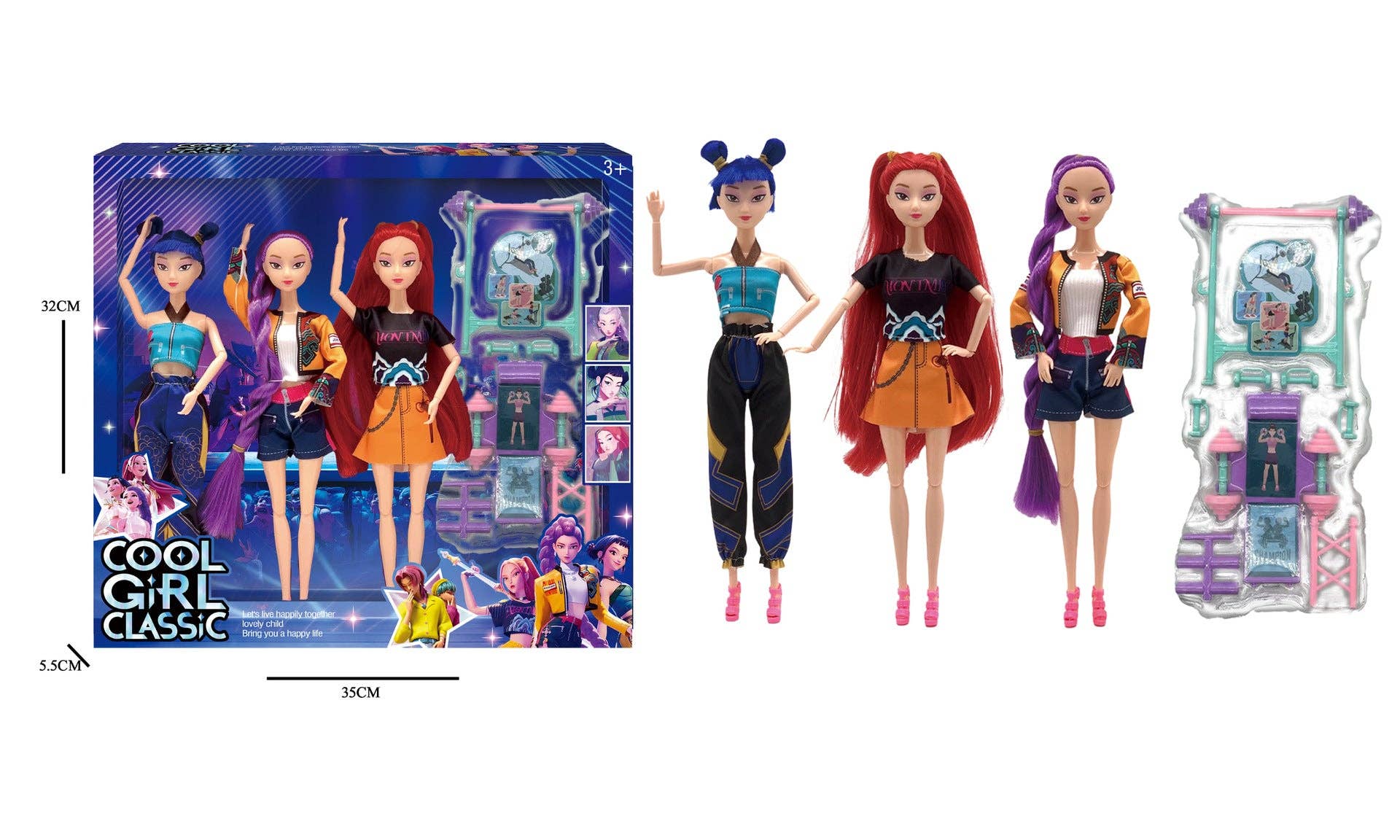 Auraquise - Vente Poupée – enfant - Ensemble de poupées Kpop Demon Hunters Rumi Mira & Zoey Figurines en vinyle Jouet de collection1