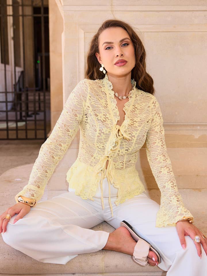 Top en dentelle à nouer - 5641 pour la vente par Frime