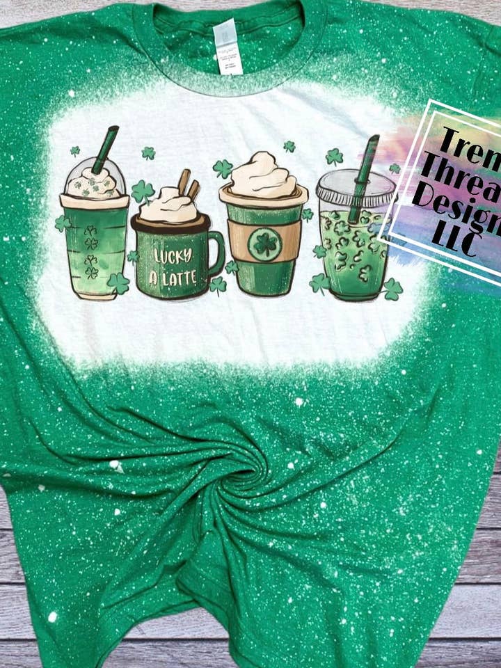 Lucky latte shirt for wholesale by Trendy Threads Designs LLC