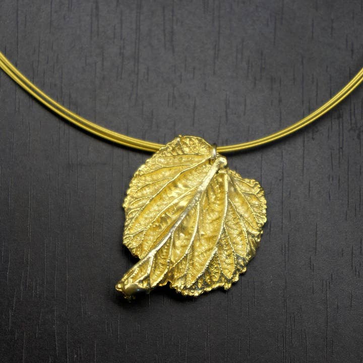 Mulberry Leaf Goldplated Necklace - Bridesmaid Gift for wholesale by Mother Nature Jewelry