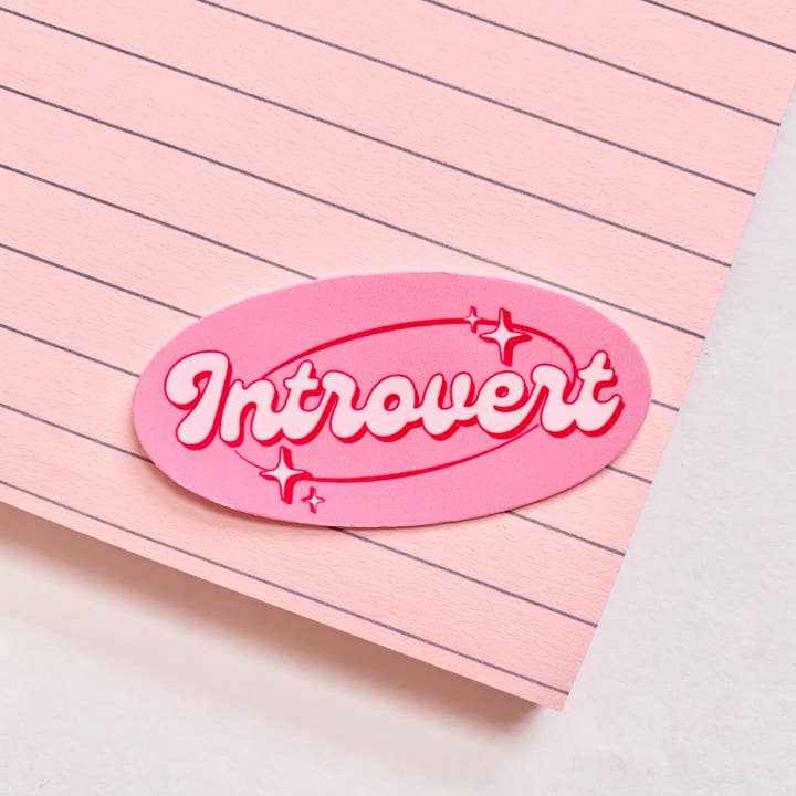 Trendy Pink Introvert Sticker - Angelic Pink Aesthetic for wholesale by Happyish Brand
