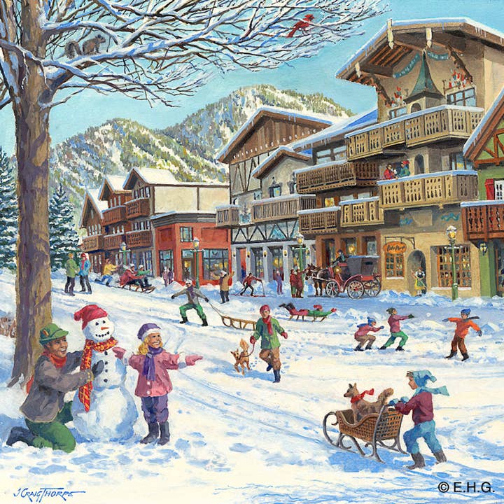 European Heritage Gifts - Wholesale Wall Tile - Seasons Of Germany Collectors Tile: Winter