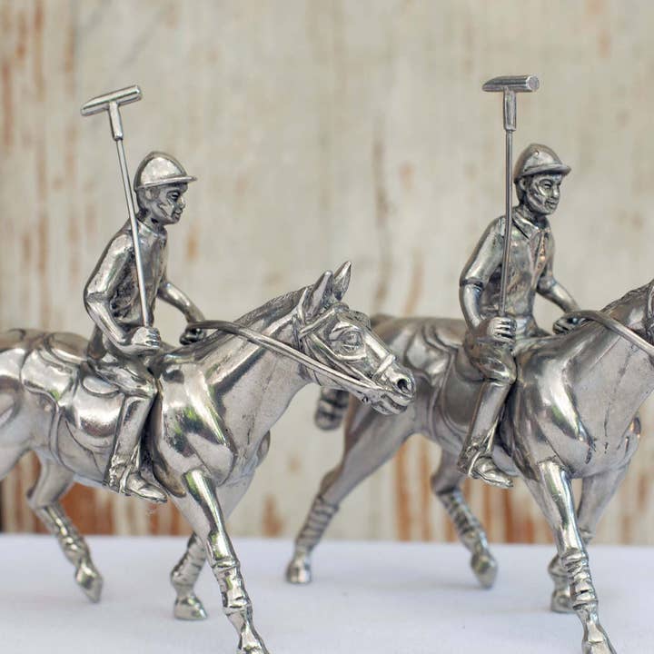 Pewter Polo Player Salt & Pepper Set and other Purchase Wholesale pewter figurines. Free Returns & Net 60 Terms on Faire trending on Faire.