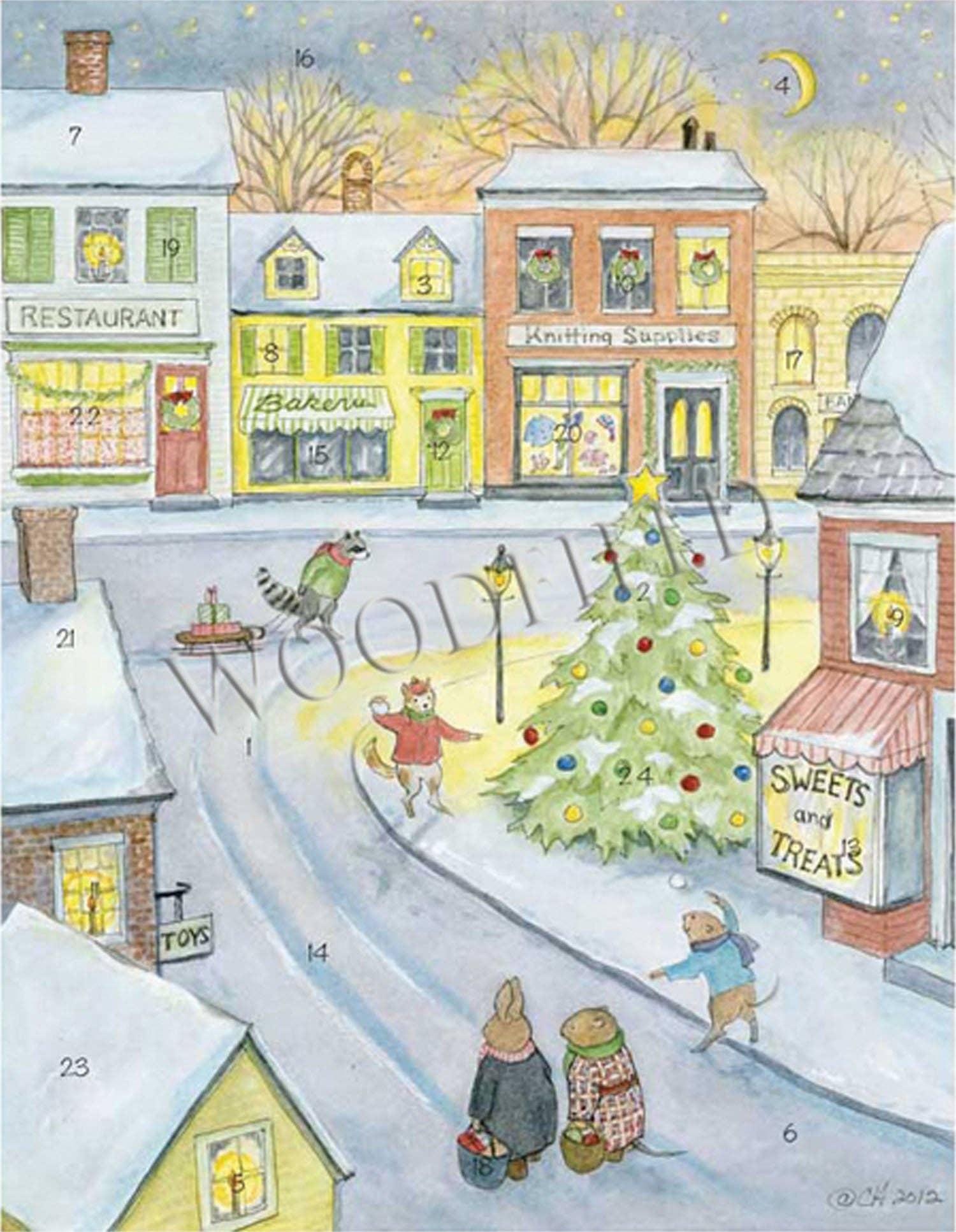 Woodfield Press - Wholesale Advent Calendar - 3022 - Town Advent Calendar1