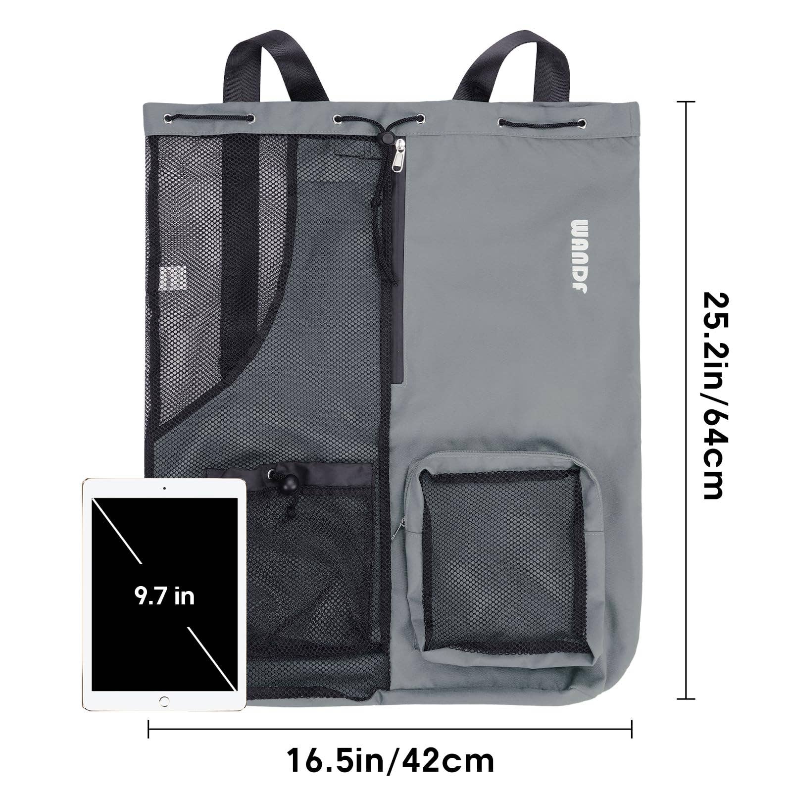 wandf - Wholesale Beach Bag - WANDF Mesh Drawstring Backpack with Wet Pocket Beach Bag27