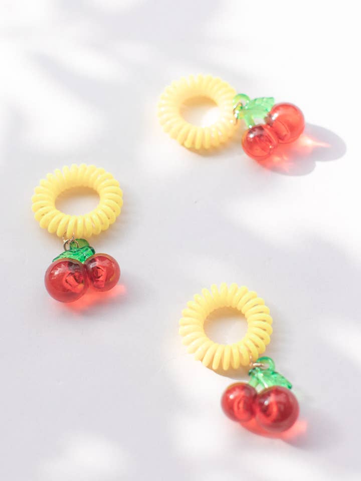 Cherry Coil Scrunchies Hair Tie for wholesale by Space 46 Wholesale
