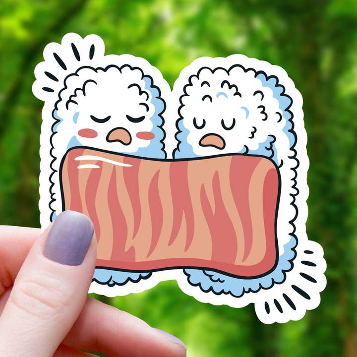 Sleeping Sushi Blanket Sticker - 3 for wholesale by Mimic Gaming Co