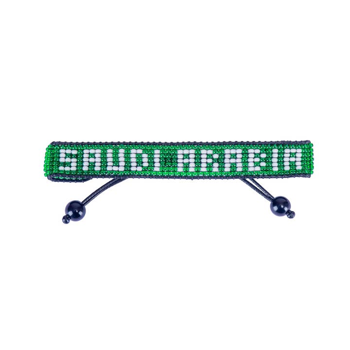Saudi Arabia Flag Beaded Bracelet – Handmade Adjustable Boho Wristband | World Cup 2026 Soccer Fan Gear | Support Team Saudi Arabia | Gift for Men & Women for wholesale by Fahari Luxury