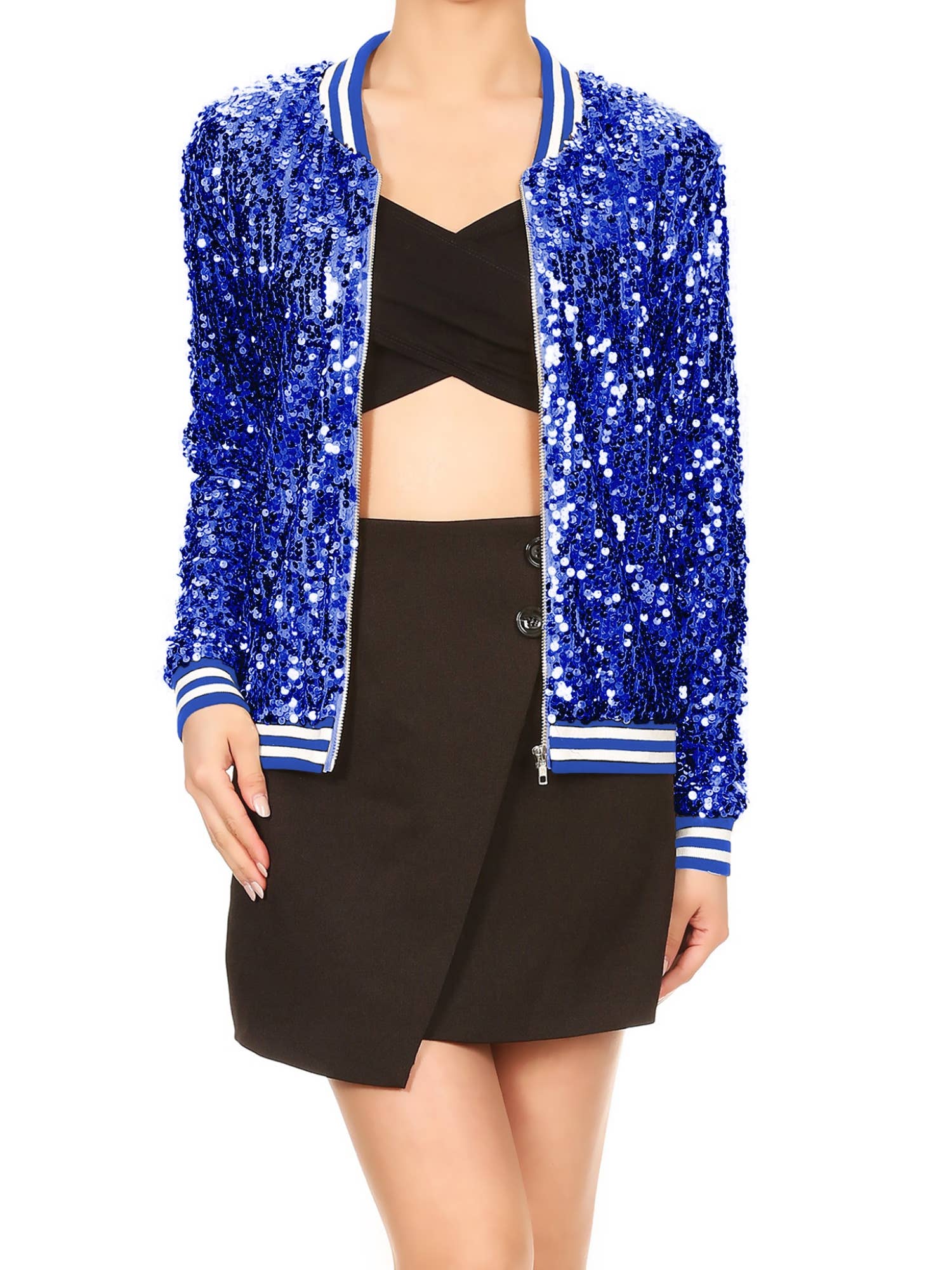 Anna Kaci Wholesale - Vente Bombers – femme - Blouson aviateur zippé à sequins3