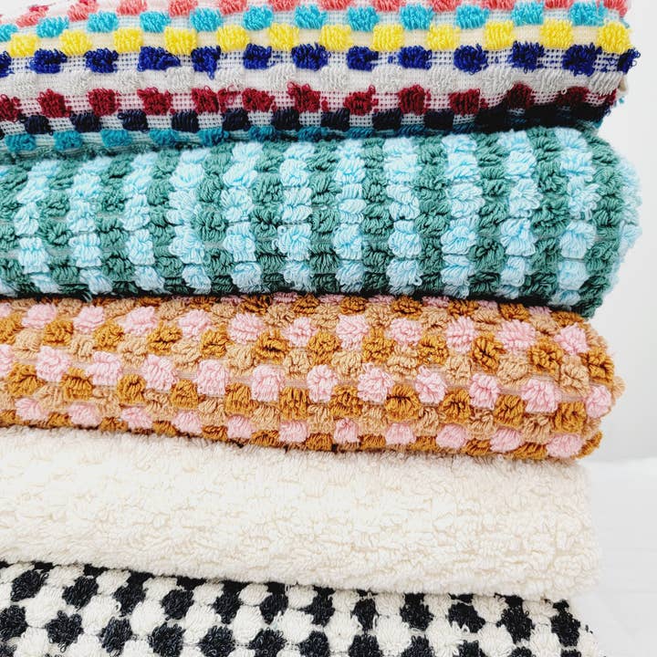 EBRU Home – wholesale Bath towel – Bath Towels, Organic Turkish Cotton Pom Pom Towels- Rainbow5