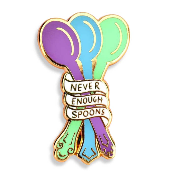 Never Enough Spoons Lapel Pin for wholesale by Jubly-Umph