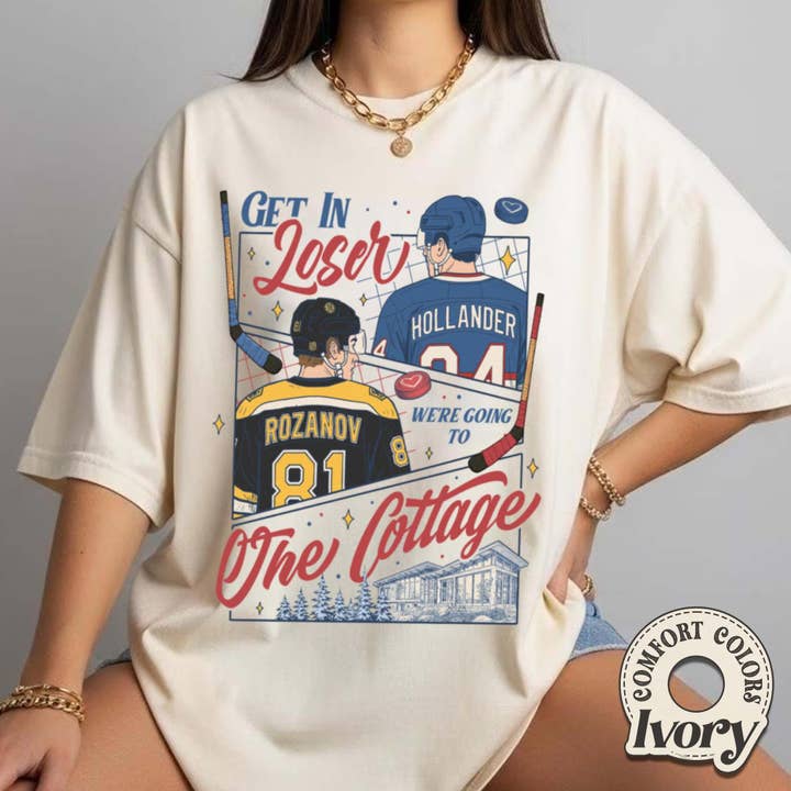 Hockey Romance- Cottage Bound Comfort Tee for wholesale by TheKingShirt