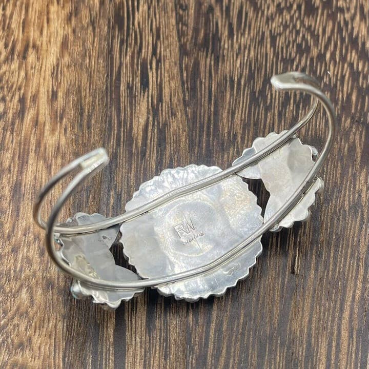 Native City Jewelry - Wholesale Cuff Bracelet - Native American Sterling Silver Navajo Handmade Kingman Turquoise Cuff Bracelet