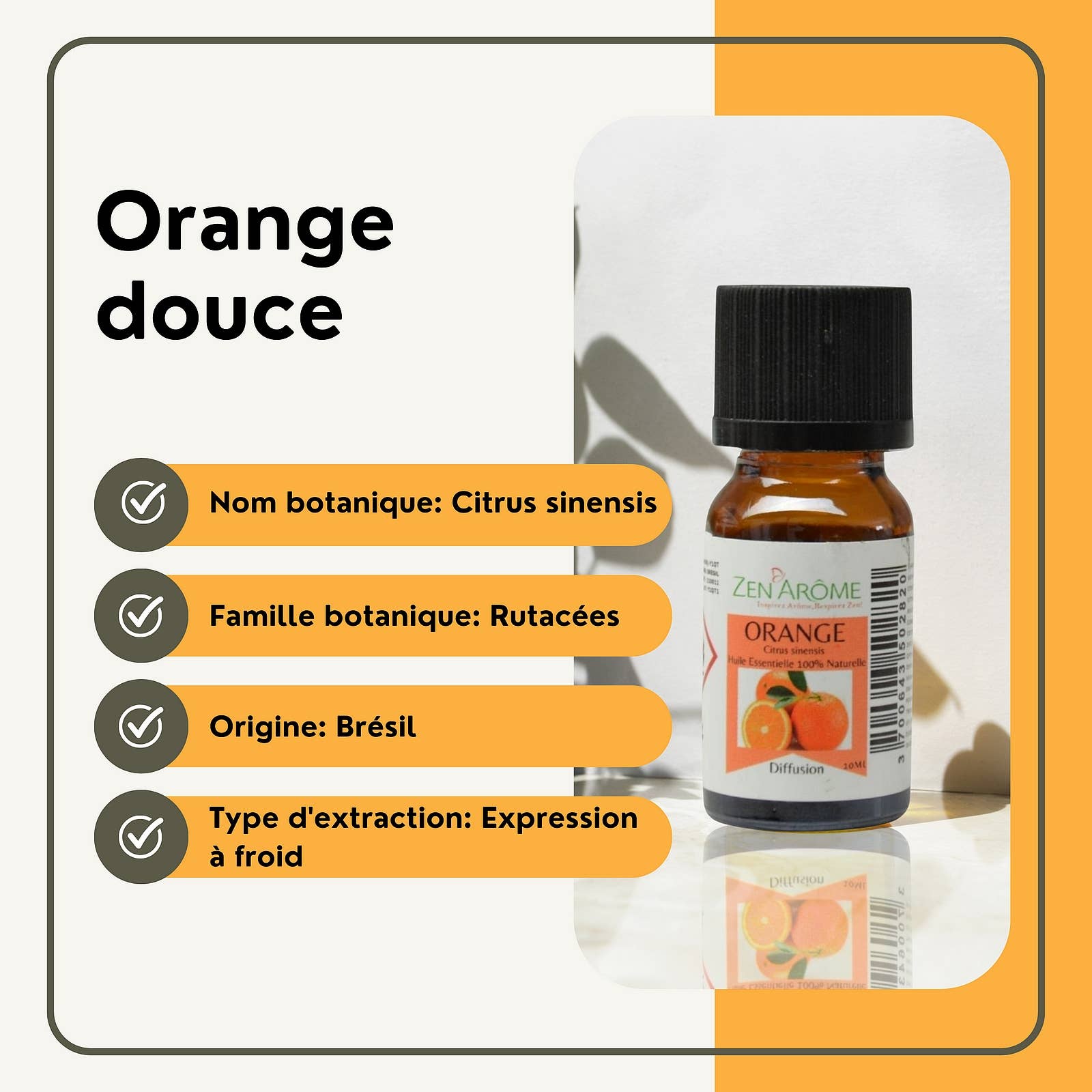 Zen'Arôme - Wholesale Essential Oil - Sweet Orange Essential Oil - 100% Natural - 10ml5