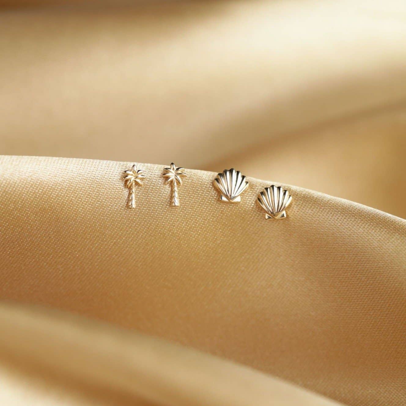 Ofina Jewelry – Engroshandel Ørestikkere – 10k Solid Guld Seashell Studs2